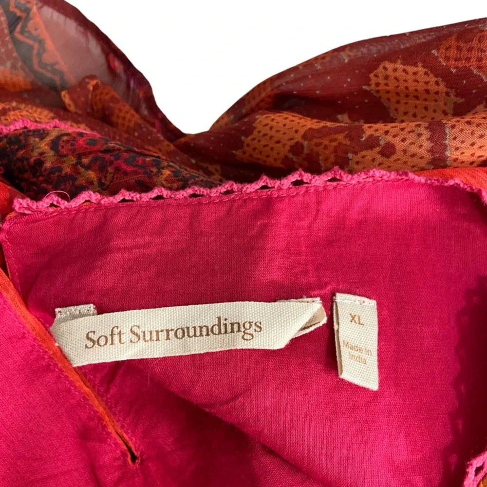 SOFT SURROUNDINGS Floral Boho Long Midi Dress XL - Picture 4 of 15